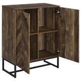 Carolyn Rustic Oak and Gunmetal 2-Door Accent Cabinet from Coaster - Luna Furniture