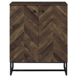 Carolyn Rustic Oak and Gunmetal 2-Door Accent Cabinet from Coaster - Luna Furniture