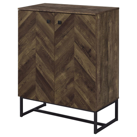 Carolyn Rustic Oak and Gunmetal 2-Door Accent Cabinet from Coaster - Luna Furniture