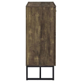 Carolyn Rustic Oak and Gunmetal 2-Door Accent Cabinet from Coaster - Luna Furniture