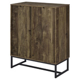 Carolyn Rustic Oak and Gunmetal 2-Door Accent Cabinet from Coaster - Luna Furniture