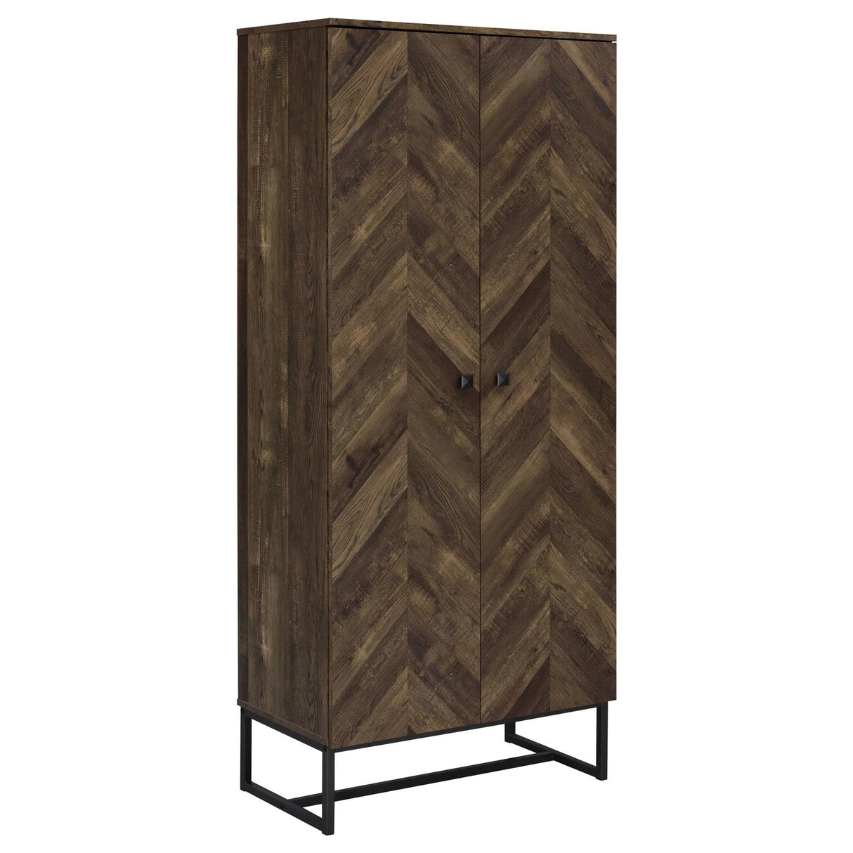 Carolyn Rustic Oak and Gunmetal 2-Door Accent Cabinet from Coaster - Luna Furniture