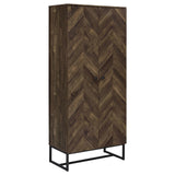 Carolyn Rustic Oak and Gunmetal 2-Door Accent Cabinet from Coaster - Luna Furniture
