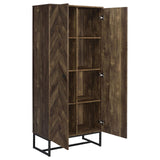 Carolyn Rustic Oak and Gunmetal 2-Door Accent Cabinet from Coaster - Luna Furniture