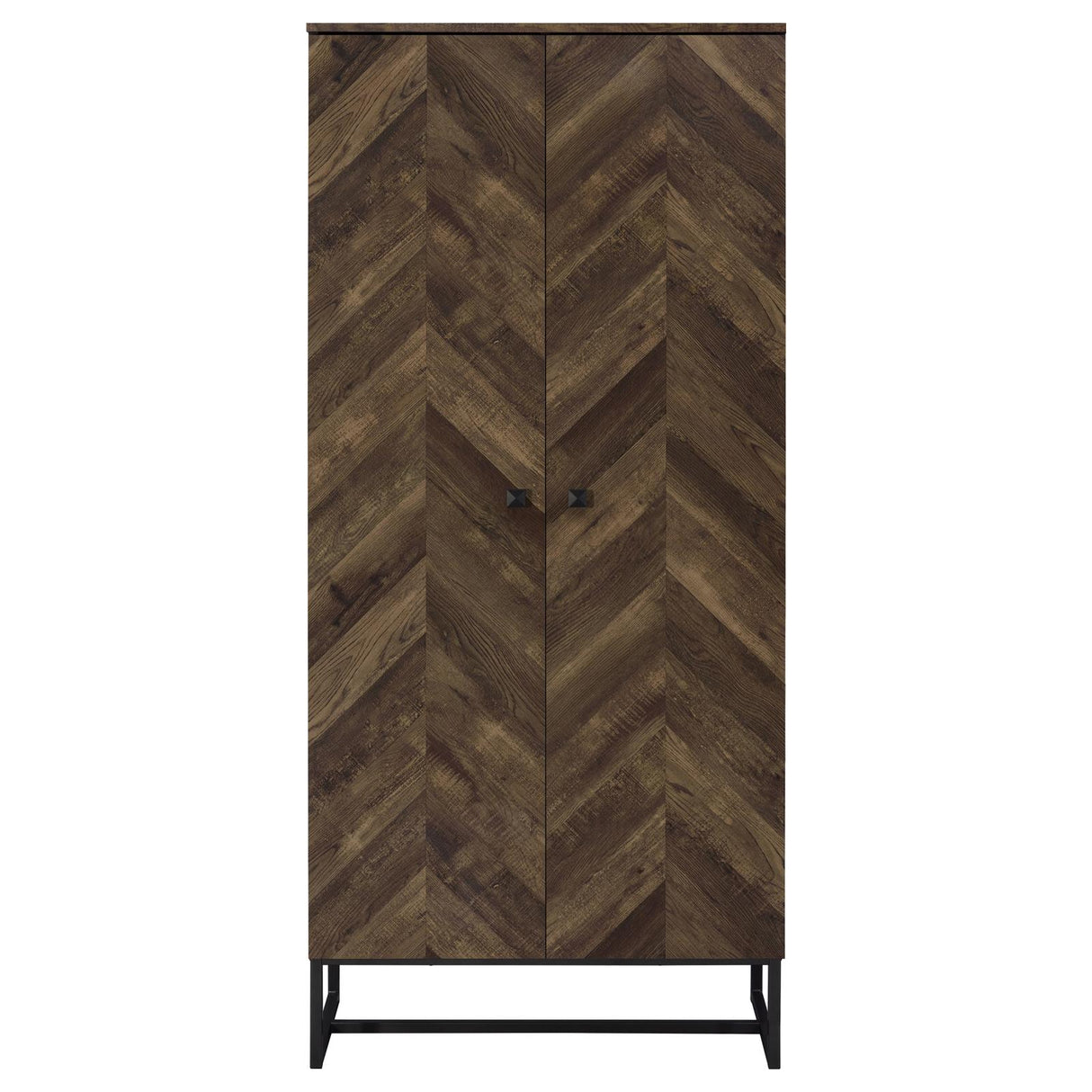 Carolyn Rustic Oak and Gunmetal 2-Door Accent Cabinet from Coaster - Luna Furniture