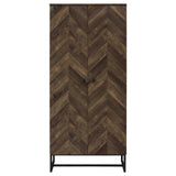 Carolyn Rustic Oak and Gunmetal 2-Door Accent Cabinet from Coaster - Luna Furniture