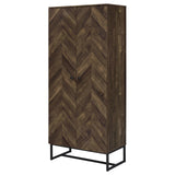 Carolyn Rustic Oak and Gunmetal 2-Door Accent Cabinet from Coaster - Luna Furniture