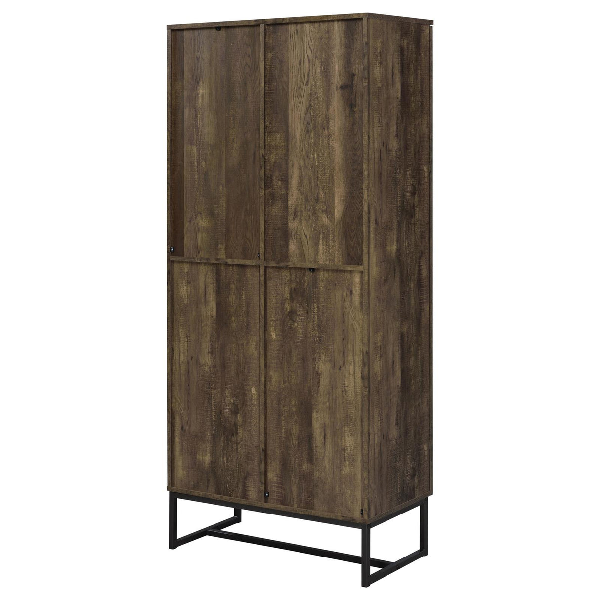 Carolyn Rustic Oak and Gunmetal 2-Door Accent Cabinet from Coaster - Luna Furniture