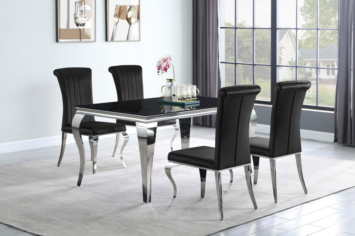 Carone Black and Chrome 5-Piece Dining Set from Coaster - Luna Furniture