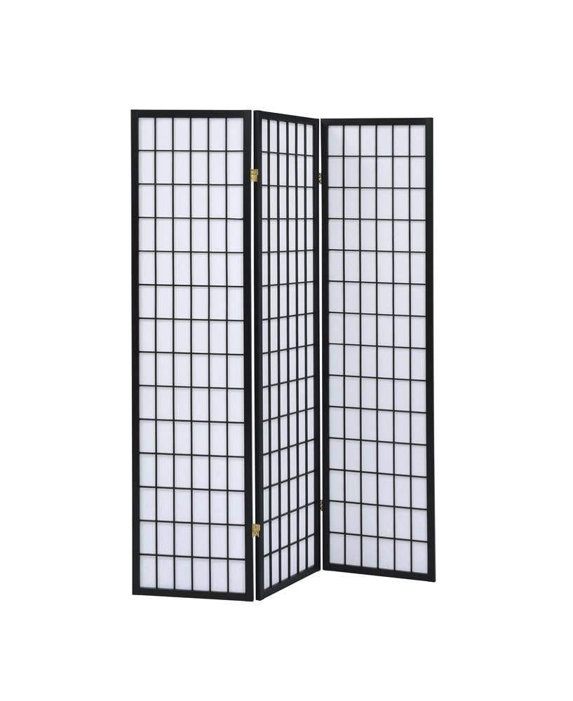 Carrie Black and White 3-Panel Folding Screen from Coaster - Luna Furniture