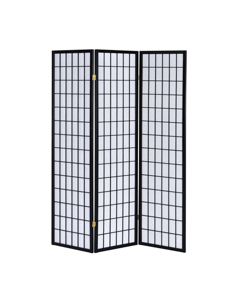Carrie Black and White 3-Panel Folding Screen from Coaster - Luna Furniture
