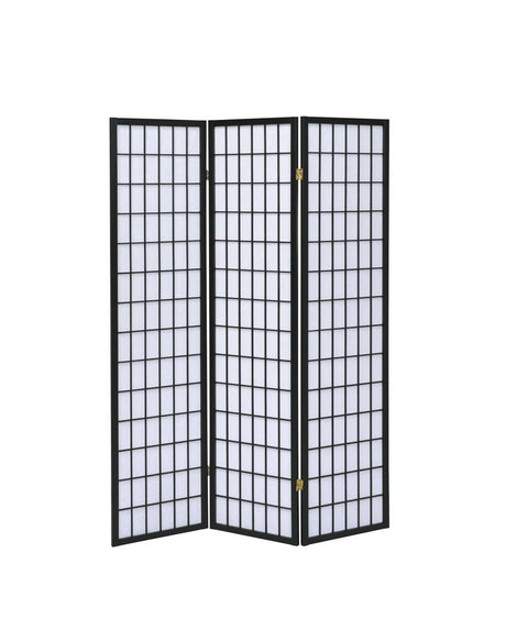 Carrie Black and White 3-Panel Folding Screen from Coaster - Luna Furniture
