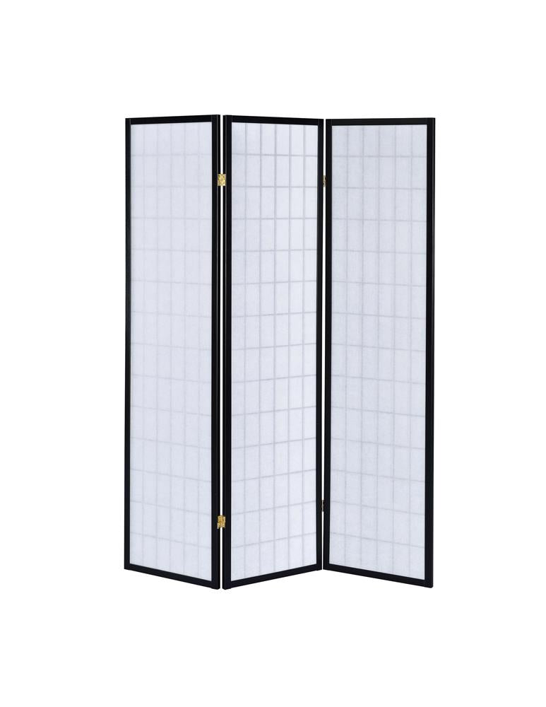 Carrie Black and White 3-Panel Folding Screen from Coaster - Luna Furniture