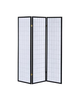 Carrie Black and White 3-Panel Folding Screen from Coaster - Luna Furniture