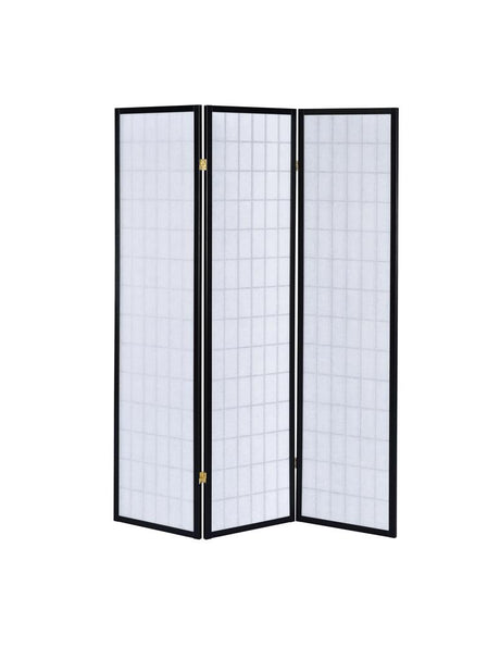 Carrie Black and White 3-Panel Folding Screen from Coaster - Luna Furniture