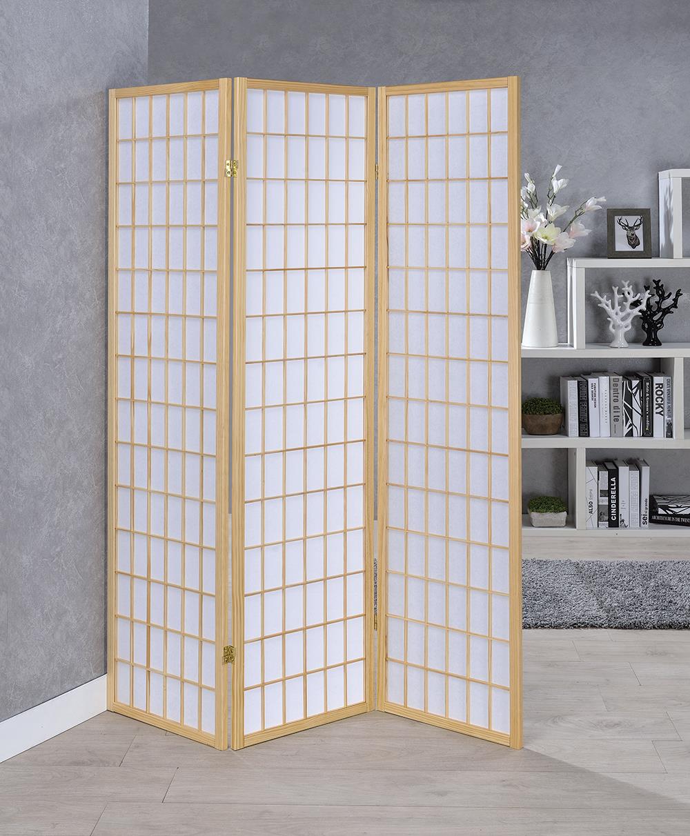 Carrie Black and White 3-Panel Folding Screen from Coaster - Luna Furniture