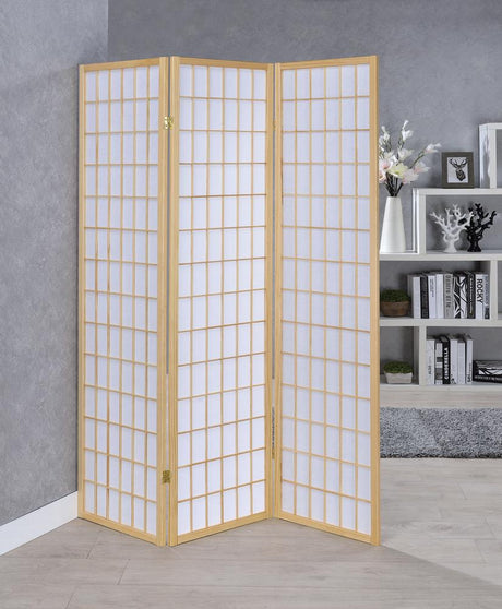Carrie Black and White 3-Panel Folding Screen from Coaster - Luna Furniture
