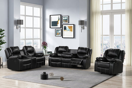 Carter Black 3-Piece Reclining Living Room Set
