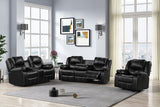 Carter Black 3-Piece Reclining Living Room Set from Happy Homes - Luna Furniture