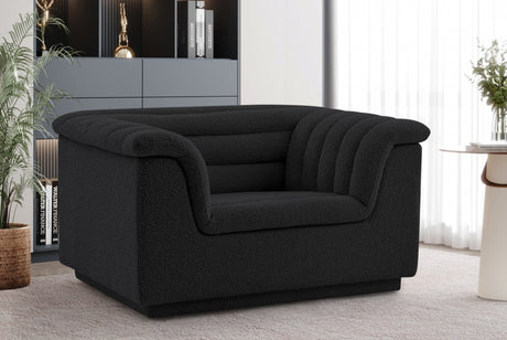Cascade Boucle Fabric Chair Black - 191Black-C - Luna Furniture