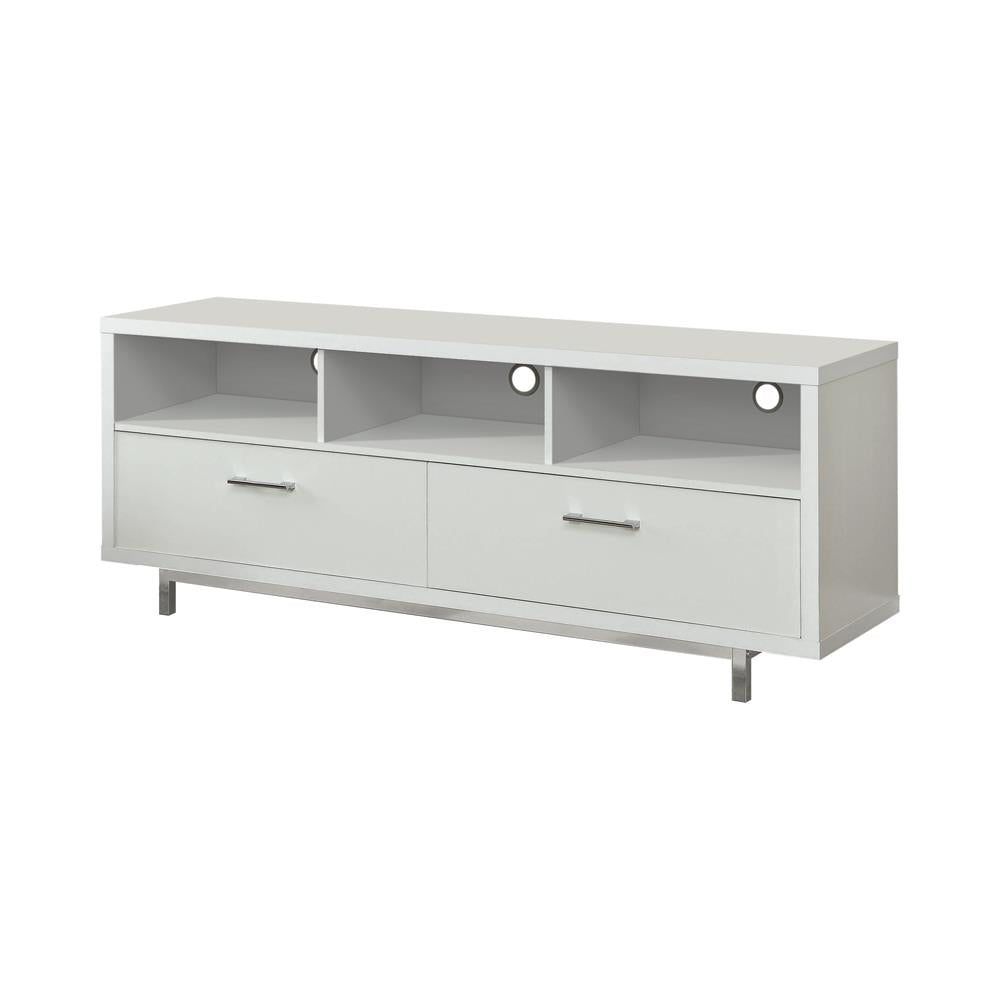 Casey White 2-Drawer Rectangular TV Console from Coaster - Luna Furniture