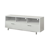 Casey White 2-Drawer Rectangular TV Console from Coaster - Luna Furniture