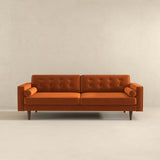 Casey Mid Century Modern Burnt Orange Velvet Sofa - AFC00106 - Luna Furniture