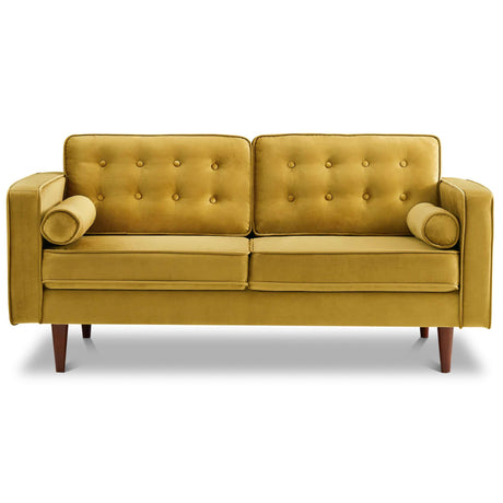 Casey Velvet Loveseat Dark Yellow - AFC00111 - Luna Furniture