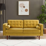 Casey Velvet Loveseat Dark Yellow - AFC00111 - Luna Furniture