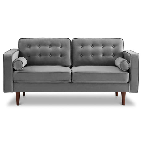 Casey Velvet Loveseat Grey - AFC00134 - Luna Furniture