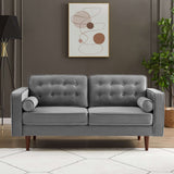 Casey Velvet Loveseat Grey - AFC00134 - Luna Furniture