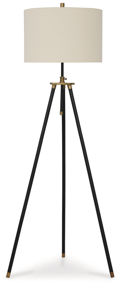Cashner Black/Gold Finish Floor Lamp from Ashley - Luna Furniture