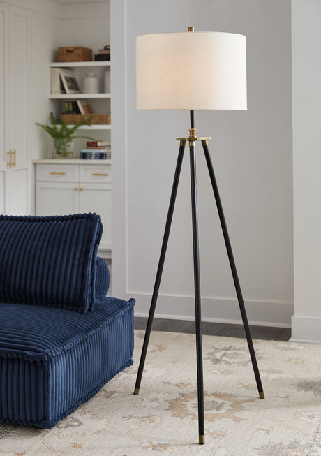 Cashner Black/Gold Finish Floor Lamp - L206101 - Luna Furniture