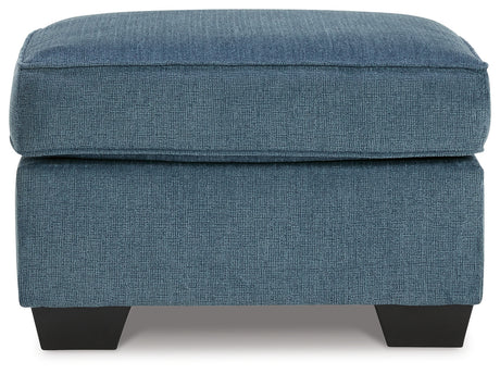 Cashton Blue Ottoman from Ashley - Luna Furniture