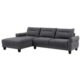 Caspian Gray Upholstered Curved Arms Sectional Sofa from Coaster - Luna Furniture