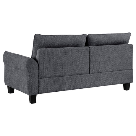 Caspian Gray Upholstered Curved Arms Sectional Sofa from Coaster - Luna Furniture