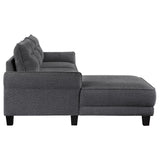 Caspian Gray Upholstered Curved Arms Sectional Sofa from Coaster - Luna Furniture