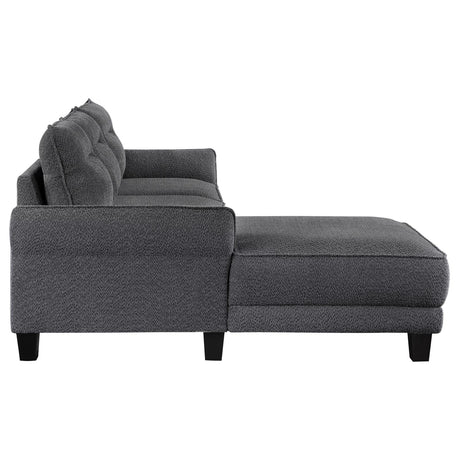 Caspian Gray Upholstered Curved Arms Sectional Sofa from Coaster - Luna Furniture
