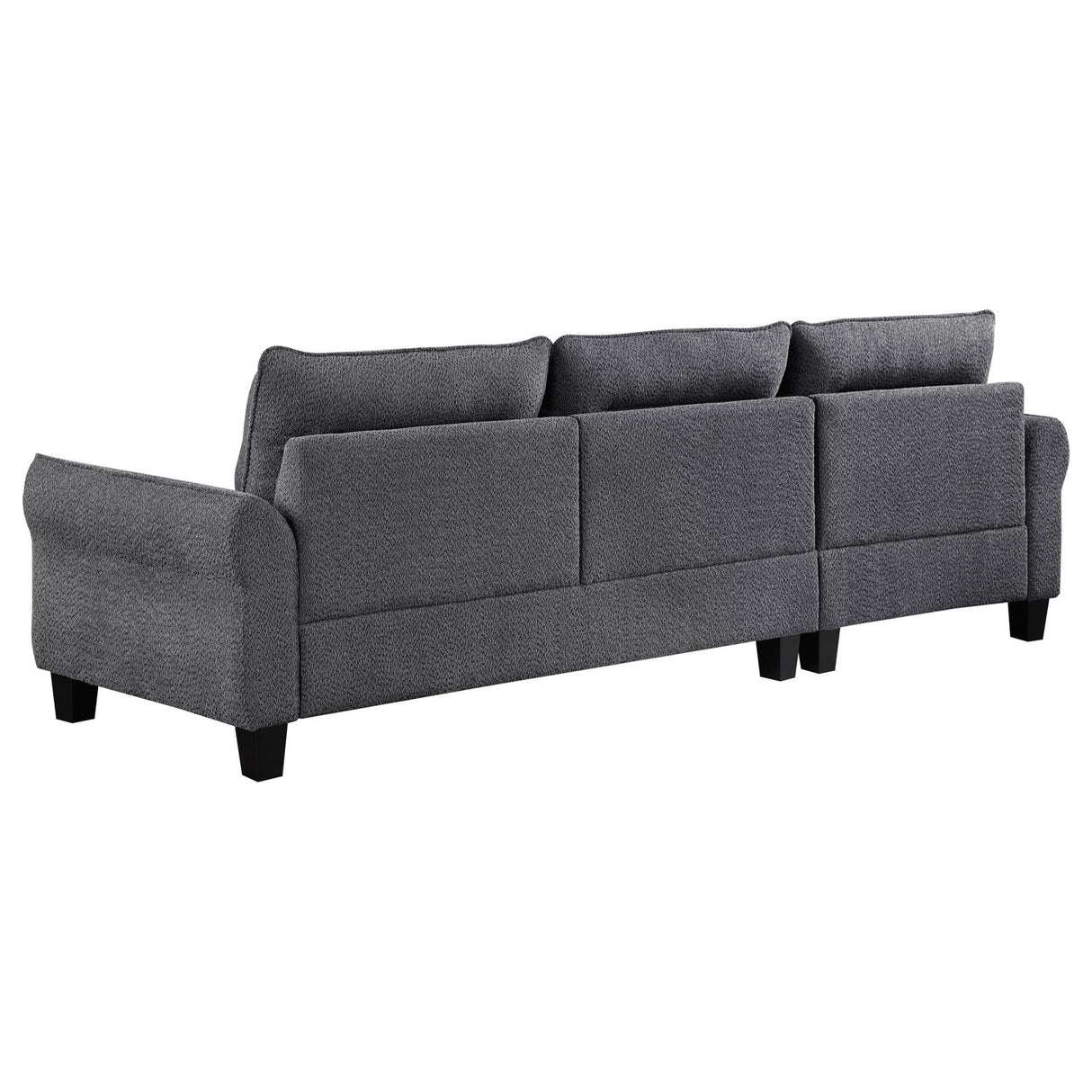 Caspian Gray Upholstered Curved Arms Sectional Sofa from Coaster - Luna Furniture