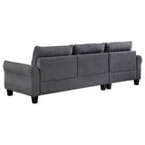 Caspian Gray Upholstered Curved Arms Sectional Sofa from Coaster - Luna Furniture