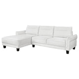 Caspian White and Black Upholstered Curved Arms Sectional Sofa from Coaster - Luna Furniture