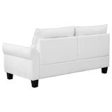 Caspian White and Black Upholstered Curved Arms Sectional Sofa from Coaster - Luna Furniture