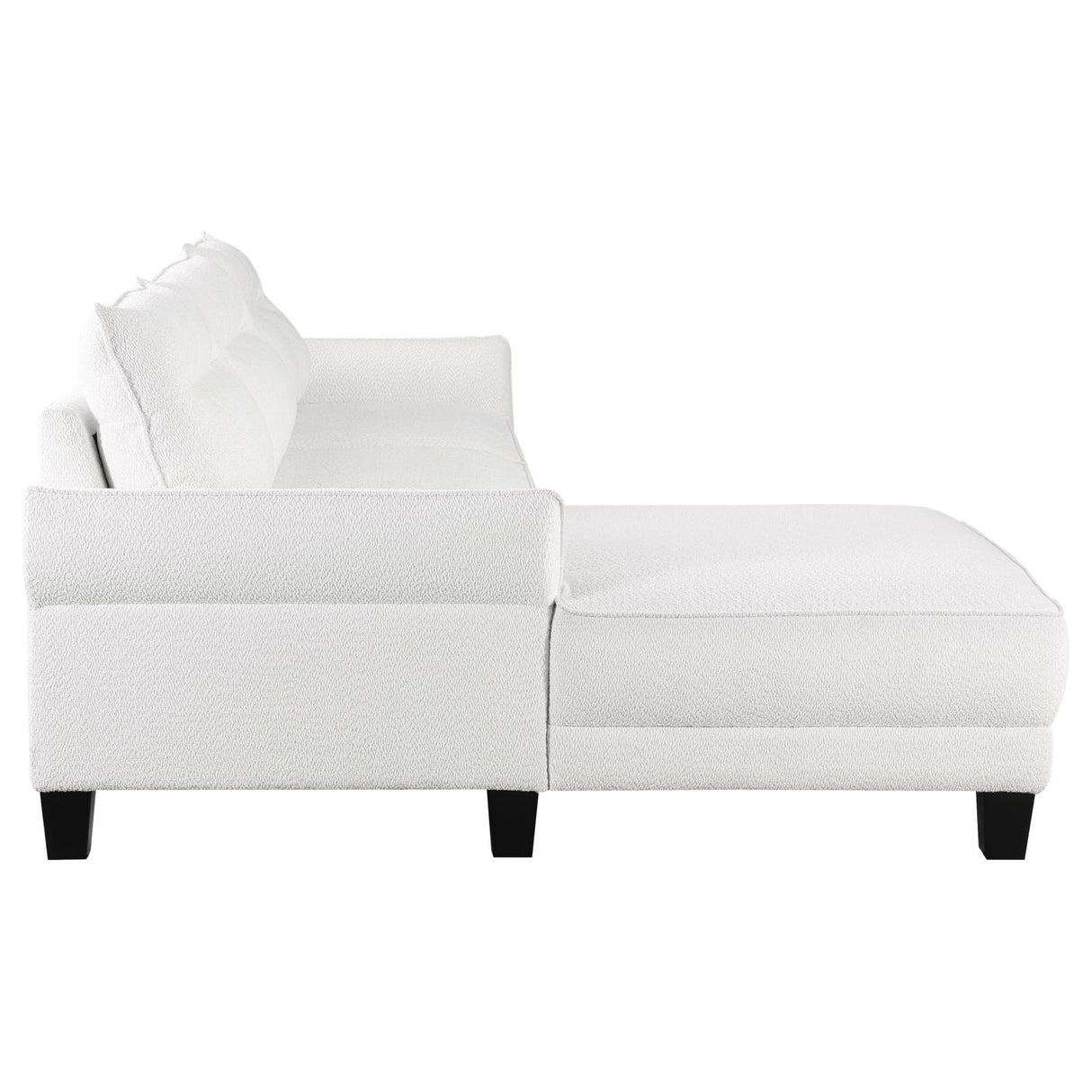 Caspian White and Black Upholstered Curved Arms Sectional Sofa from Coaster - Luna Furniture