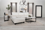 Caspian White and Black Upholstered Curved Arms Sectional Sofa from Coaster - Luna Furniture