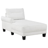 Caspian White and Black Upholstered Curved Arms Sectional Sofa from Coaster - Luna Furniture
