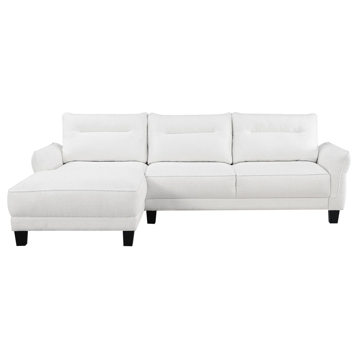 Caspian White and Black Upholstered Curved Arms Sectional Sofa from Coaster - Luna Furniture