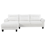 Caspian White and Black Upholstered Curved Arms Sectional Sofa from Coaster - Luna Furniture