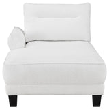 Caspian White and Black Upholstered Curved Arms Sectional Sofa from Coaster - Luna Furniture