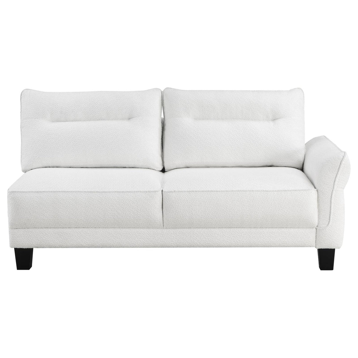 Caspian White and Black Upholstered Curved Arms Sectional Sofa from Coaster - Luna Furniture