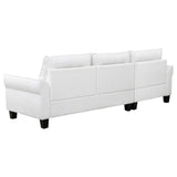 Caspian White and Black Upholstered Curved Arms Sectional Sofa from Coaster - Luna Furniture